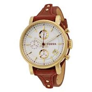 Horlogeband Fossil ES3841 Onderliggend Leder Bordeaux 18mm