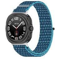 Nylon Sport loop bandje - Blauw - Samsung Galaxy Watch Ultra 47mm Nylon Sport loop bandje - Blauw - Samsung Galaxy Watch Ultra 47mm