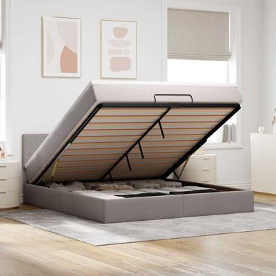Ottoman bed met matras 180x200cm stof taupe