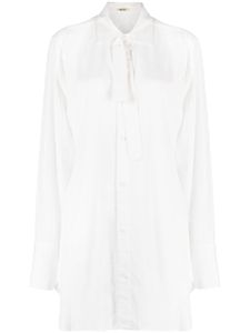 Yohji Yamamoto chemise à col lavallière - Blanc