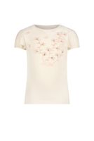 Le Chic Meisjes t-shirt luxe bloemen - Nommy - Pearled ivoor wit - thumbnail