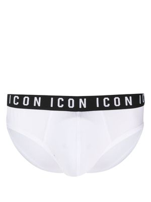 DSQUARED2 slip en coton à taille à logo - Blanc