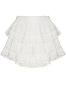 LoveShackFancy minijupe à détails en dentelle - Blanc