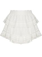 LoveShackFancy minijupe à détails en dentelle - Blanc