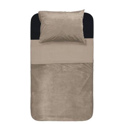 Sleeptime Velvet Piping Taupe / Grijs 140 x 220 cm