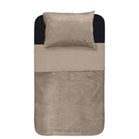 Sleeptime Velvet Piping Taupe / Grijs 140 x 220 cm