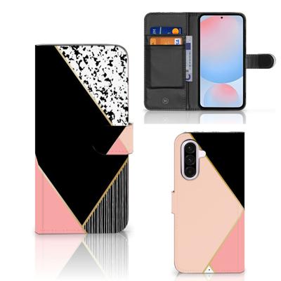 Samsung Galaxy A56 | Book Case | Zwart Roze Vormen