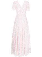 Needle & Thread robe longue à sequins - Rose