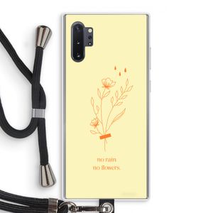 No rain no flowers: Samsung Galaxy Note 10 Plus Transparant Hoesje met koord
