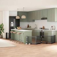 VidaXL Hondenhek inklapbaar 10 panelen 800 cm populierenhout zwart