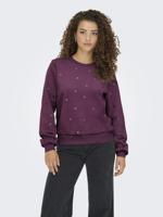 Only Onlatika L/s O-neck Glitter Emb. Box Swt Sweater Mauve Wine Anny Hearts