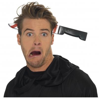 Smiffys Horror Diadeem - mes door hoofd - voor volwassenen - Halloween