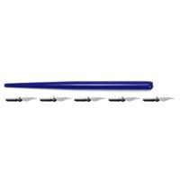 Kangaro tekenpenhouder met kroontjes, blauw, blister van 1 houder en 5 kroontjes