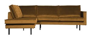 BePureHome Hoekbank 'Rodeo' Links, Velvet, kleur Oker