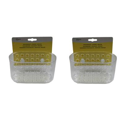 Benson Doucherekje - 2x - met zuignappen - transparant - 15,5 x 8 cm - badrekje