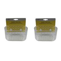 Benson Doucherekje - 2x - met zuignappen - transparant - 15,5 x 8 cm - badrekje