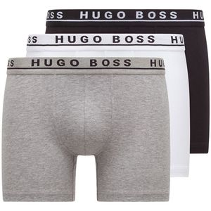Hugo Boss boxershort cotton stretch 3-pack grijs/wit/zwart