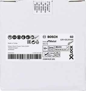 Bosch Accessoires X-LOCK Fiberschijf, 125mm, G 60, R574, Best for Metal - 1 stuk(s) - 2608619161