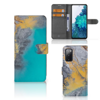 Samsung Galaxy S20 FE Bookcase Marble Blue Gold - thumbnail