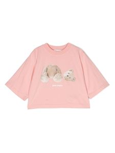 Palm Angels Kids haut crop à logo imprimé - Rose