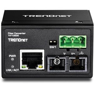 Trendnet TI-F10S30 netwerk media converter 200 Mbit/s 1310 nm Single-mode Zwart