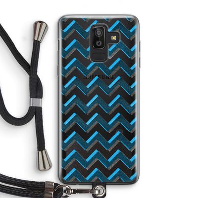 Onderbroken lijn: Samsung Galaxy J8 (2018) Transparant Hoesje met koord
