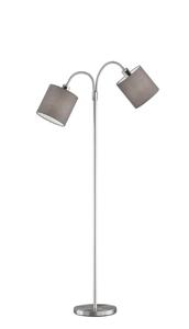 Fischer & Honsel Dubbele leeslamp Cozy met grijze kap 40327