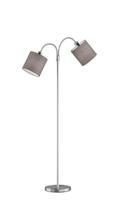 Fischer & Honsel Dubbele leeslamp Cozy met grijze kap 40327 - thumbnail