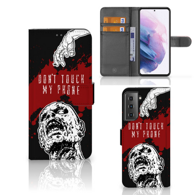 Samsung Galaxy S21 Plus Portemonnee Hoesje Zombie Blood Samsung Galaxy S21 Plus Portemonnee Hoesje Zombie Blood
