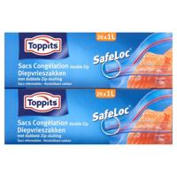 Toppits safeloc zip-diepvrieszakken 1l 20 stuks