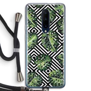 Geometrische jungle: OnePlus 7 Pro Transparant Hoesje met koord