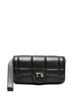 DSQUARED2 pochette en cuir à plaque logo - Noir