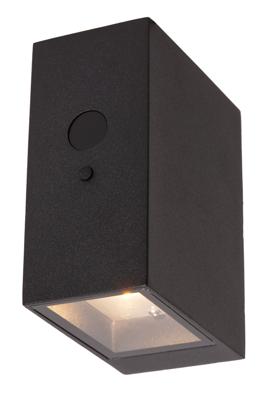 Lucide BOLTON - Wandlamp - Zonne-energie - LED Dimb. - 1x1W 3000K - IP54 - Beweging & dag/nacht sensor - Zwart