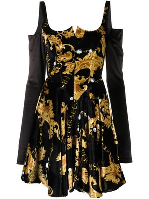Versace Jeans Couture robe corset Chain Couture à manches longues - Noir