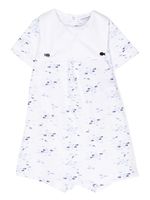 Emporio Armani Kids barboteuse en coton à imprimé poisson - Blanc