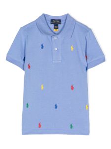 POLO RALPH LAUREN KIDS polo en coton à logo brodé - Bleu