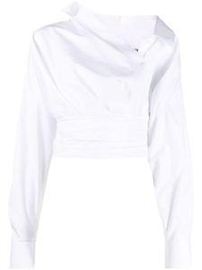 Alexander Wang chemise en coton à design cache-cœur - Blanc