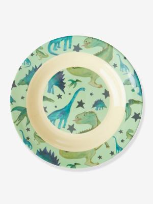 Melamine diep kinderbord DINO PRINT rice 250 ml saliegroen