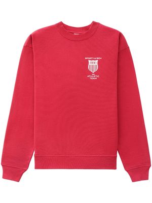 Sporty & Rich sweat en coton Athletic Team à col rond - Rouge