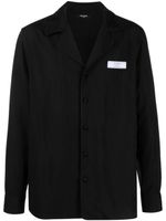 Balmain logo-patch long sleeve shirt - Noir - thumbnail