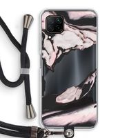 Roze stroom: Huawei P40 Lite Transparant Hoesje met koord