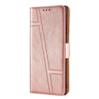 iPhone 15 Pro Max hoesje - Bookcase - Pasjeshouder - Portemonnee - Patroon - Kunstleer - Rose Goud - thumbnail