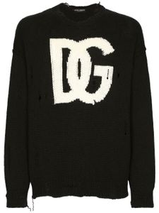 Dolce & Gabbana pull à logo en intarsia - Noir