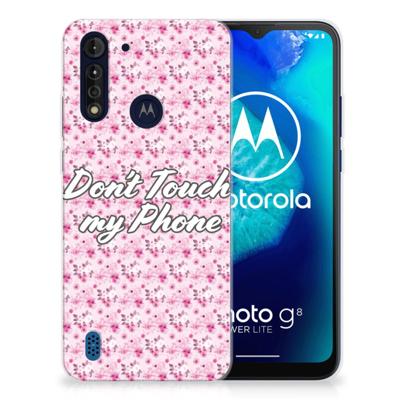 Motorola Moto G8 Power Lite Silicone-hoesje Flowers Pink DTMP Motorola Moto G8 Power Lite Silicone-hoesje Flowers Pink DTMP