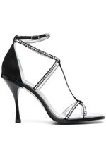 DSQUARED2 crystal-embellished square-toe sandals - Noir