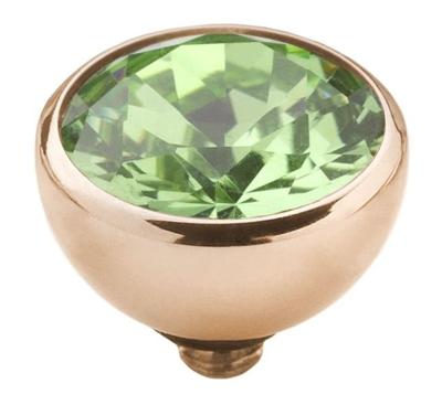 Melano Twisted Basic CZ Steentje Aqua Green Rosé | 8 mm