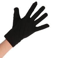 Zwarte verkleed handschoenen kort voor volwassenen   -