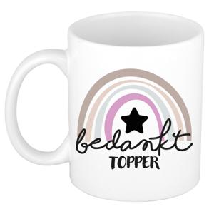 Bellatio Decorations Cadeau mok voor collega - wit - bedankt - afscheid/pensioen - keramiek - 300 ml   -