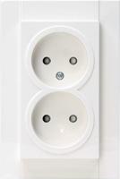 Enzo Kopp hk07 wit inbouw stopcontact dubbel