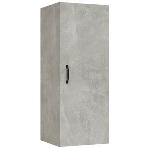 The Living Store Hangkast Betongrijs - 34.5 x 34 x 90 cm - Bewerkt hout